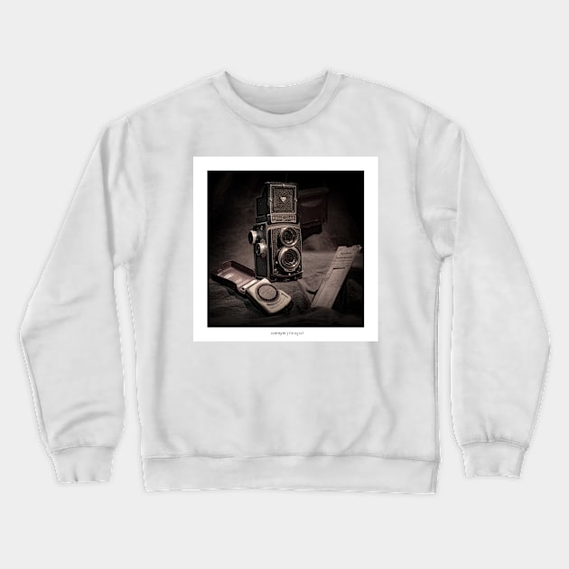 Art photo - b / w picture on a vintage camera Crewneck Sweatshirt by connyM-Sweden